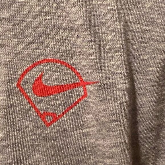 Nike Fastpitch LongSleeve Shirt Size Medium DriFit Baseball Shirt Red/Grey - Picture 7 of 12